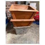 Three Wooden and Metal Planters