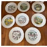 8 Grandma Moses Collector Plates