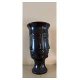 Black Ceramic Face Design Vase
