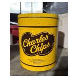 Charles Chips Yellow Tin Can with Lid