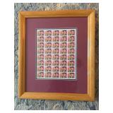 Framed Sheet of US 29-Cent Elvis Presley Stamps