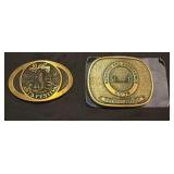 Two Brass Belt Buckles