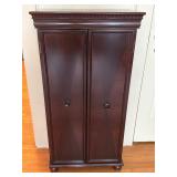 Mahogany-Finish Storage Cabinet With Two Doors