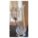 Glass Pitcher with Etched Base