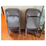 4 Gray Metal Folding Chairs