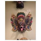 Hand-Carved Wooden Garuda Mask