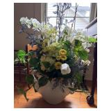 Floral Arrangement in White Ceramic Planter