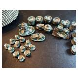 Porcelain Miniature Tea Set with Floral Motif