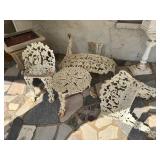 Cast Iron Garden Bench and Chairs Set
