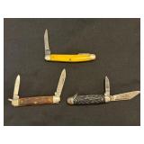 Three Vintage Folding Pocket Knives