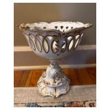 Porcelain Compote Bowl with Gold Detailing