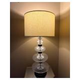 Modern Glass Table Lamp with Fabric Shade