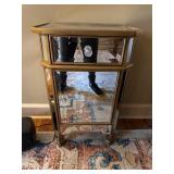 Mirrored Nightstand with Gold Frame
