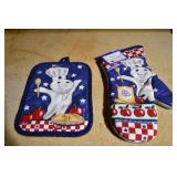 Pillsbury Doughboy Oven Mitt and Pot Holder