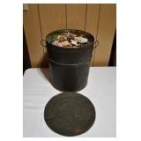 Metal Lard Tin Full of Matchbooks