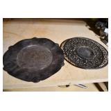 Pair of Vtg Silver Platce Decorative Plates