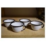 Set of 4 Enameled Coffee Mugs