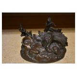 Vtg Gold Panning Statue Decor