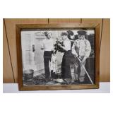 Vtg 3 Stooges Framed Poster