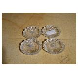 Set of 4 Cut Glass Small Dishes