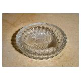 Vtg Heavy Glass Ashtray