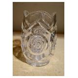 Vtg Heavy Glass Flower Vase