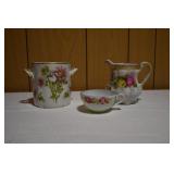 Ceramic Vase, Tea Cup and Creamer