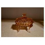 Colored Glass Footed Trinket Dish