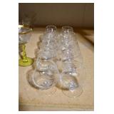 Set of 10 Etched Glass Brandy Sippers