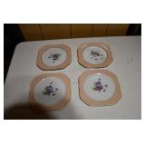 Set of 4 Coral/Peach Salad Plates