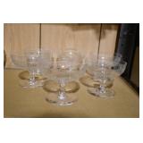 Set of 6 Etched Crystal Glasses