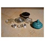Lot of Vitnage Glass and Ceramic Lids