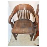 Antique Walnut Bankers/Library Chair