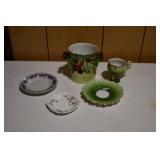 Vintage Tea Cups, Saucers, and Vase