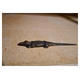 Vtg Metal Alligator Letter Opener