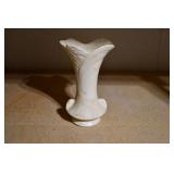 Vtg Porcelain White Vase