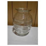 Vtg Ribber Glass Vase