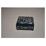 Vtg Metal and Enamel Trinket Box