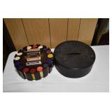 Vintage Poker Chip & Card Carousel w/ Cover