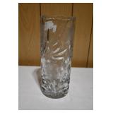 Beautiful Etched Glass Thick Vase
