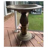 Metal Bird Bath, 31' Tall