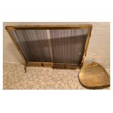 Brass Fireplace Screen With Tools