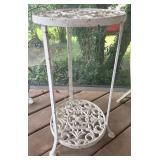 White Cast Iron Plant Stand