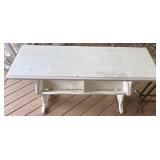 White Wooden Table with Shelf