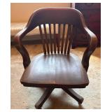 Vintage Wooden Swivel Chair