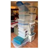 Plastic Storage Totes Lot