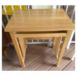Wooden Table with Pull-Out Shelf