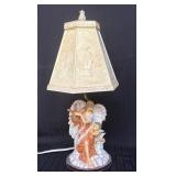 Angel-Themed Table Lamp with Decorative Shade