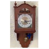 Wooden Pendulum Wall Clock with Roman Numerals