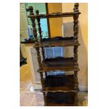Wooden Five-Tier Shelf with Ornate Turned Legs